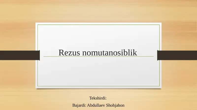 Rezus-nomutanosiblik