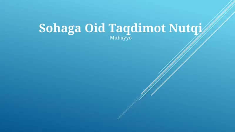Sohaga Oid Taqdimot Nutqi