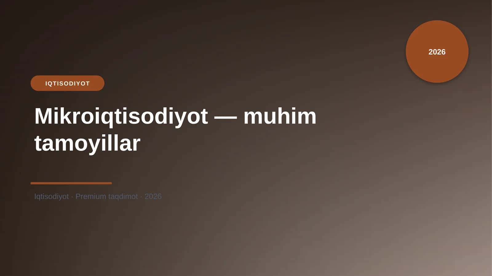 Mikroiqtisodiyot — muhim tamoyillar