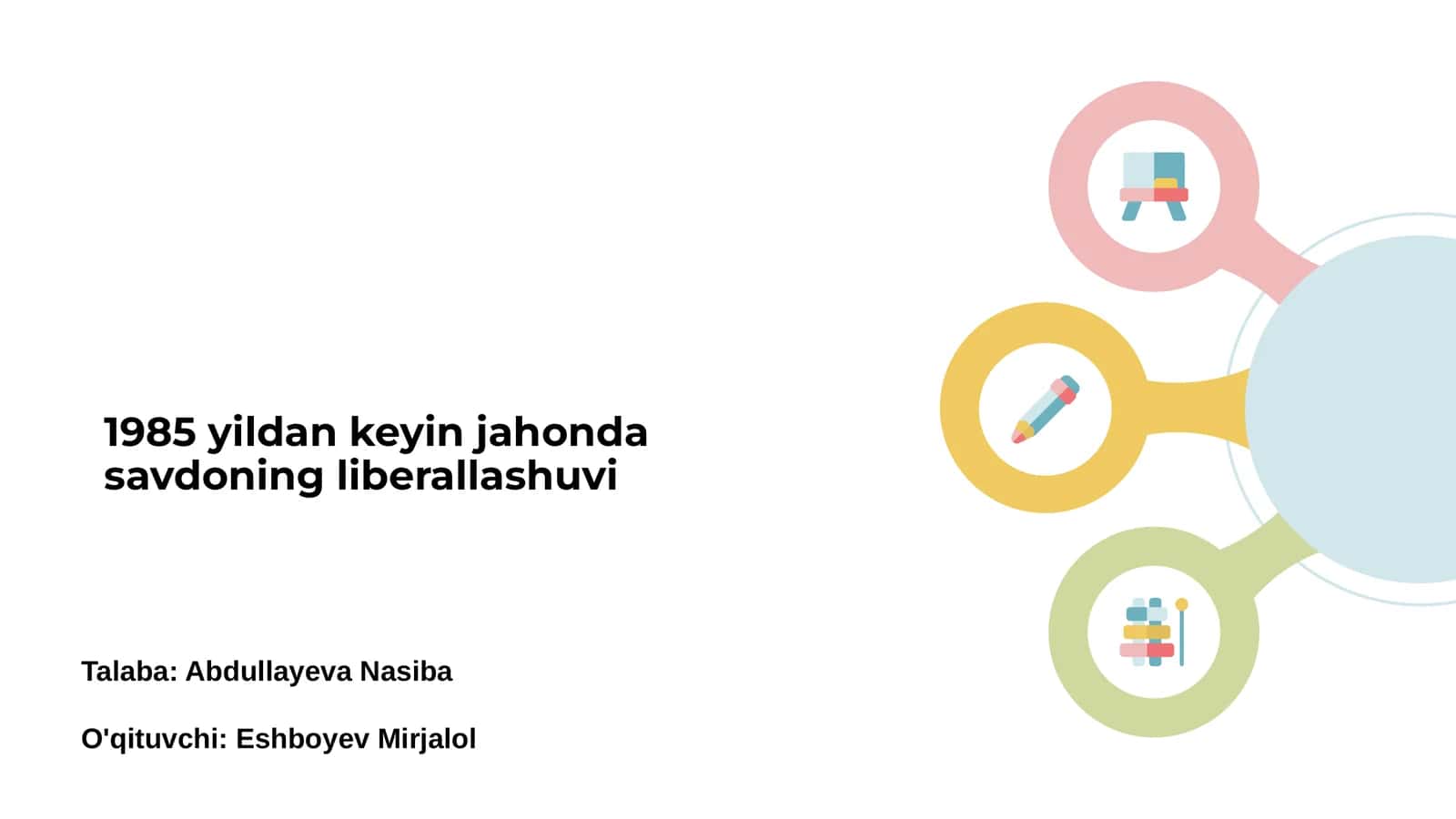 1985 yildan keyin jahonda savdoning liberallashuvi