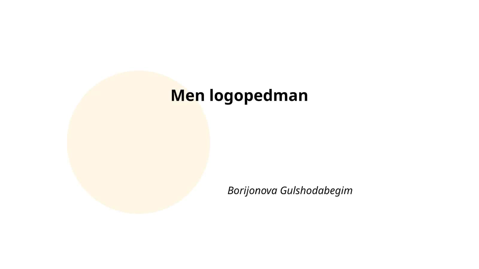 Nutq terapiyasi asoslari