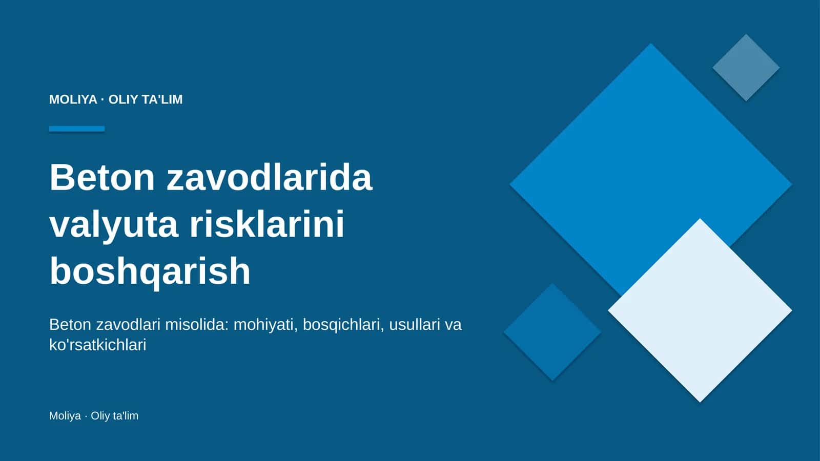 Beton zavodlarida valyuta risklarini boshqarish