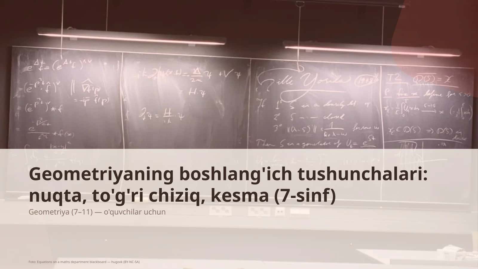 Geometriyaning boshlang'ich tushunchalari: nuqta, to'g'ri chiziq, kesma (7-sinf)