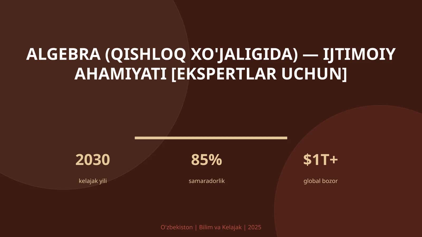 Algebra (qishloq xo'jaligida) — ijtimoiy ahamiyati [ekspertlar uchun]