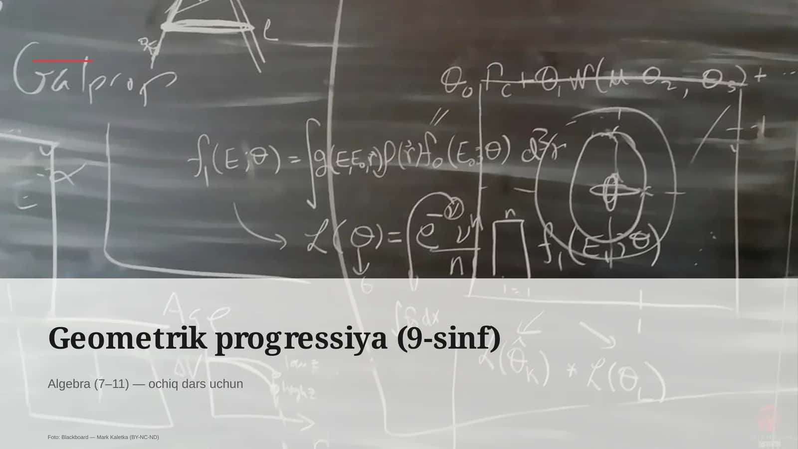 Geometrik progressiya (9-sinf)