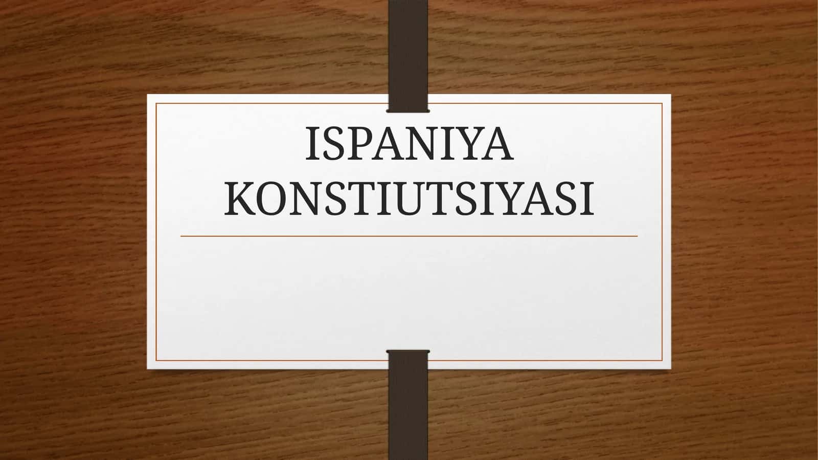 ISPANIYA KONSTIUTSIYASI