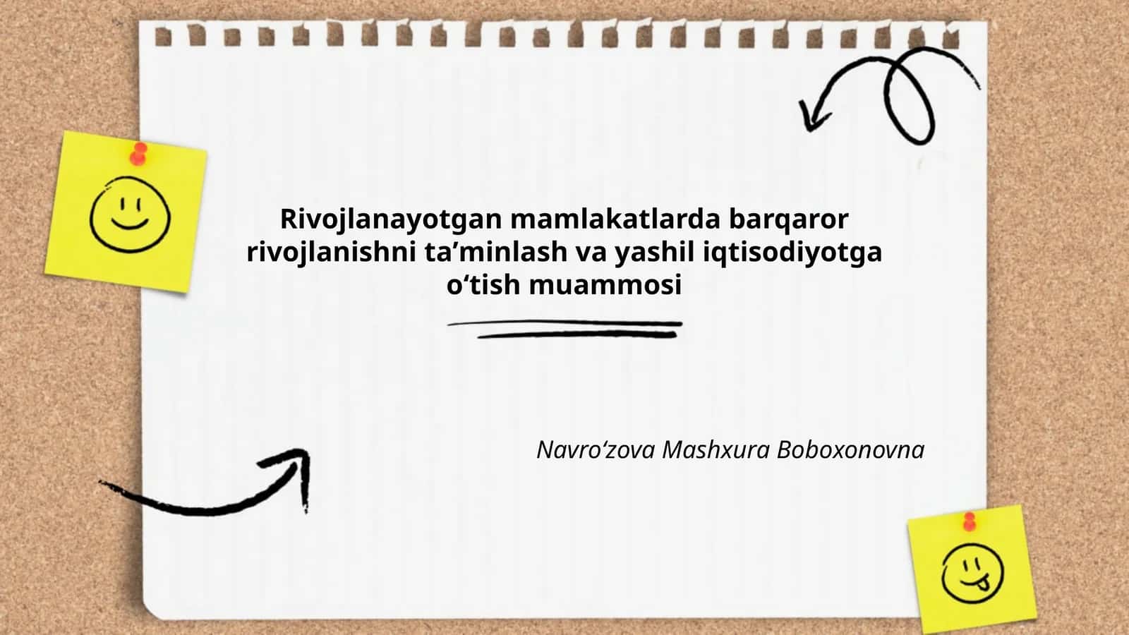 Rivojlanayotgan mamlakatlarda barqaror rivojlanishni taʼminlash va yashil iqtisodiyotga oʻtish muammosi