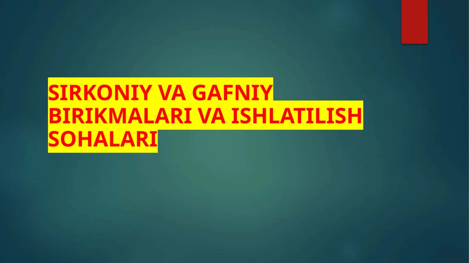 Sirkoniy  va  gafniy  birikmalari va  ishlatilish  sohalari