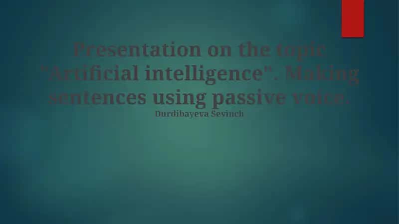 Making sentences using passive voice