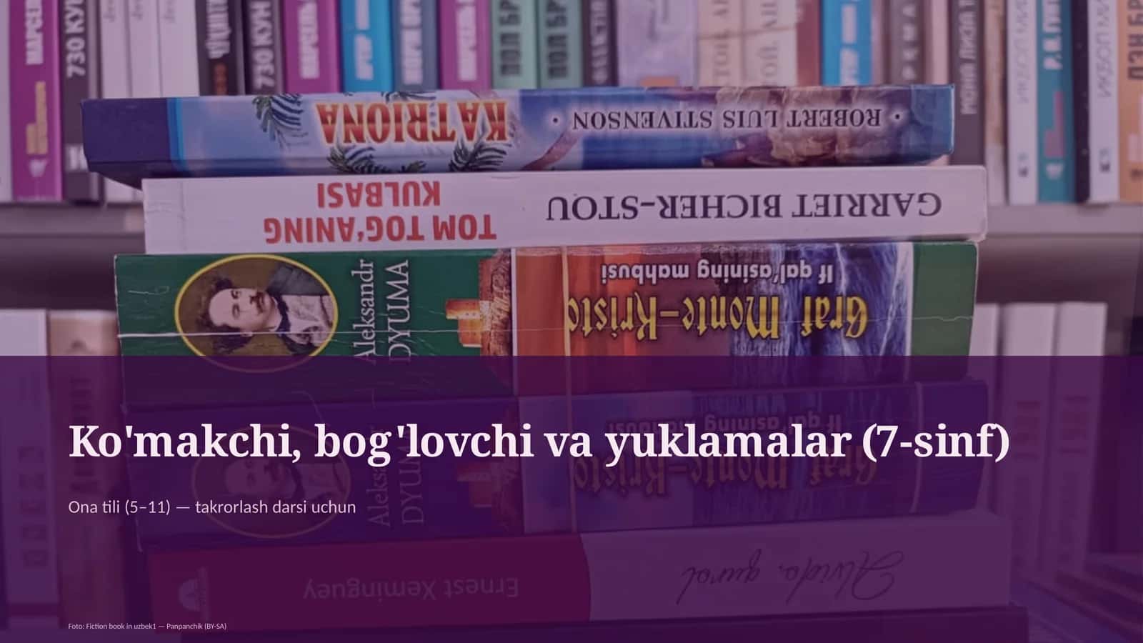 Ko'makchi, bog'lovchi va yuklamalar (7-sinf)