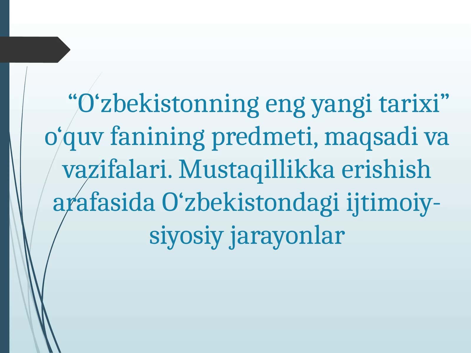 O‘zbekistonning eng yangi tarixi