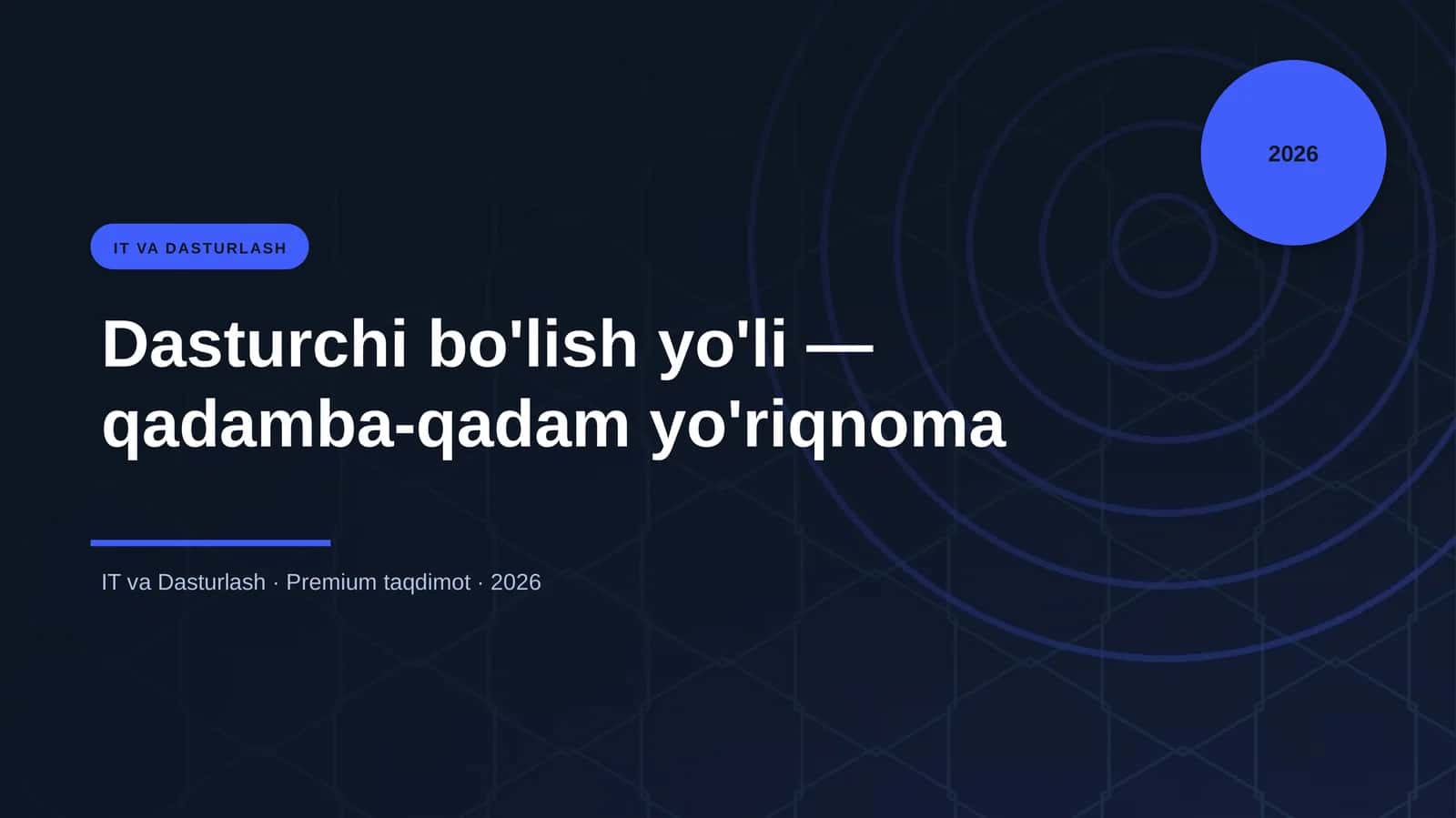 Dasturchi bo'lish yo'li — qadamba-qadam yo'riqnoma