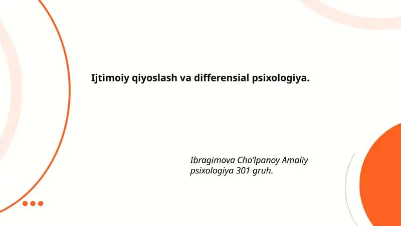 Ijtimoiy qiyoslash va differensial psixologiya