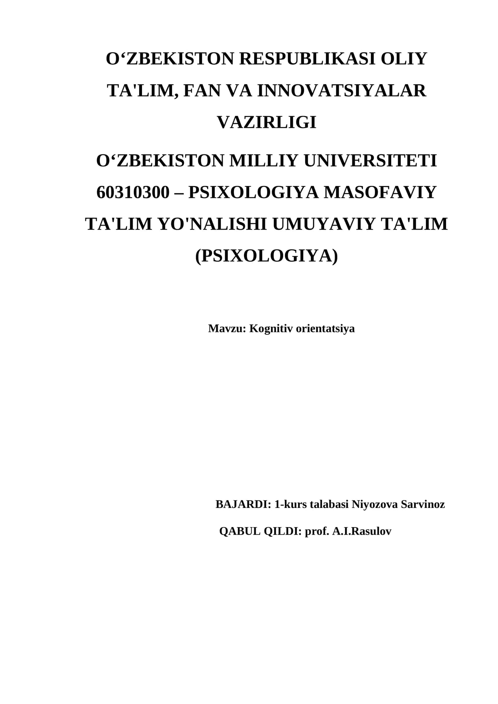 Kognitiv orientatsiya