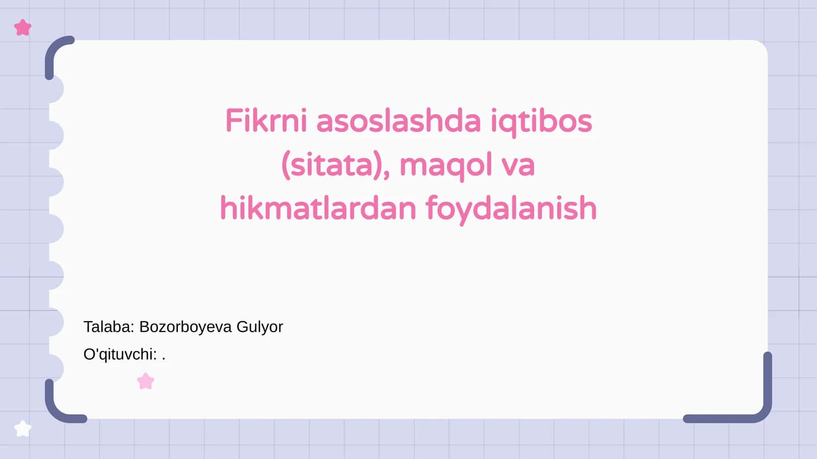 Fikrni asoslashda iqtibos (sitata), maqol va hikmatlardan foydalanish