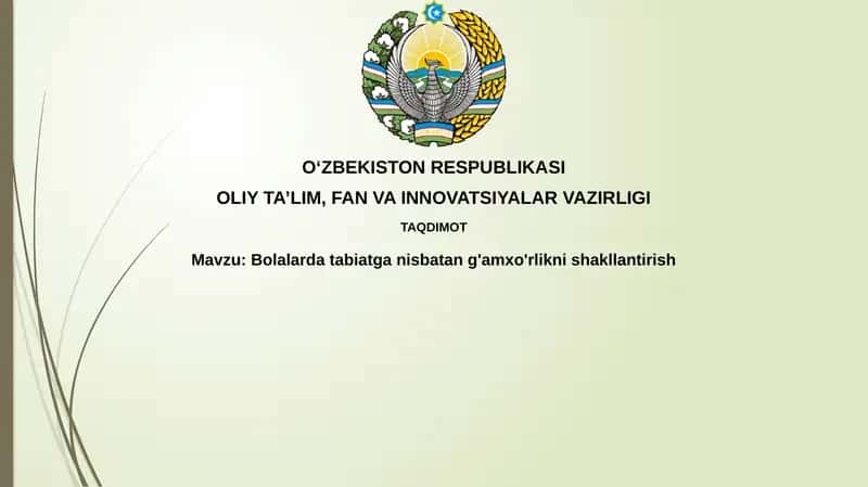 Bolalardatabiatganisbatang'amxo'rliknishakllantirish