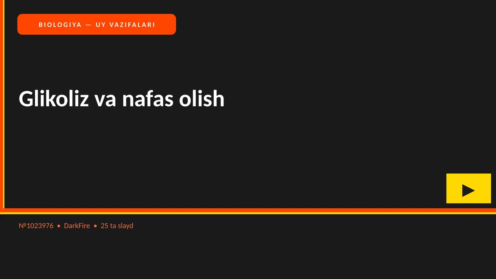 BIOLOGIYA — UY VAZIFALARI