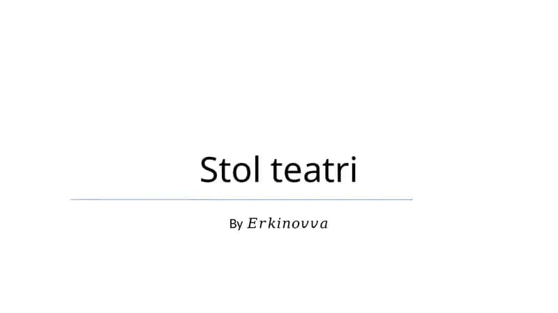 Stol teatri