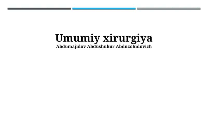 Umumiy xirurgiya