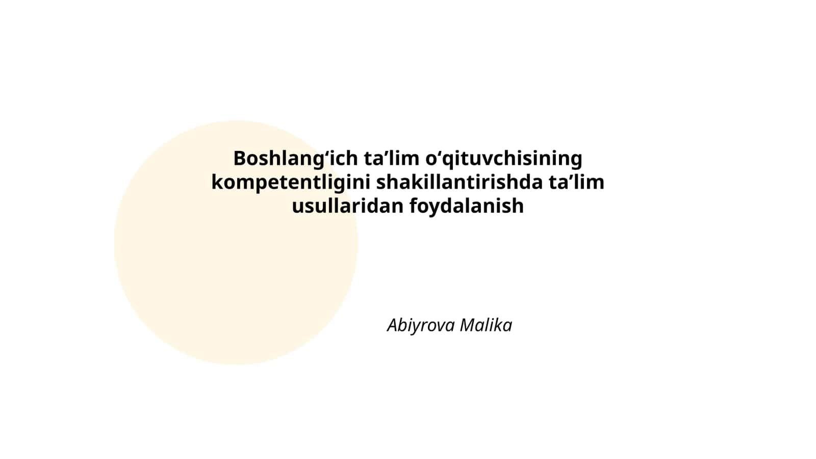 Interfaol ta'lim usullari