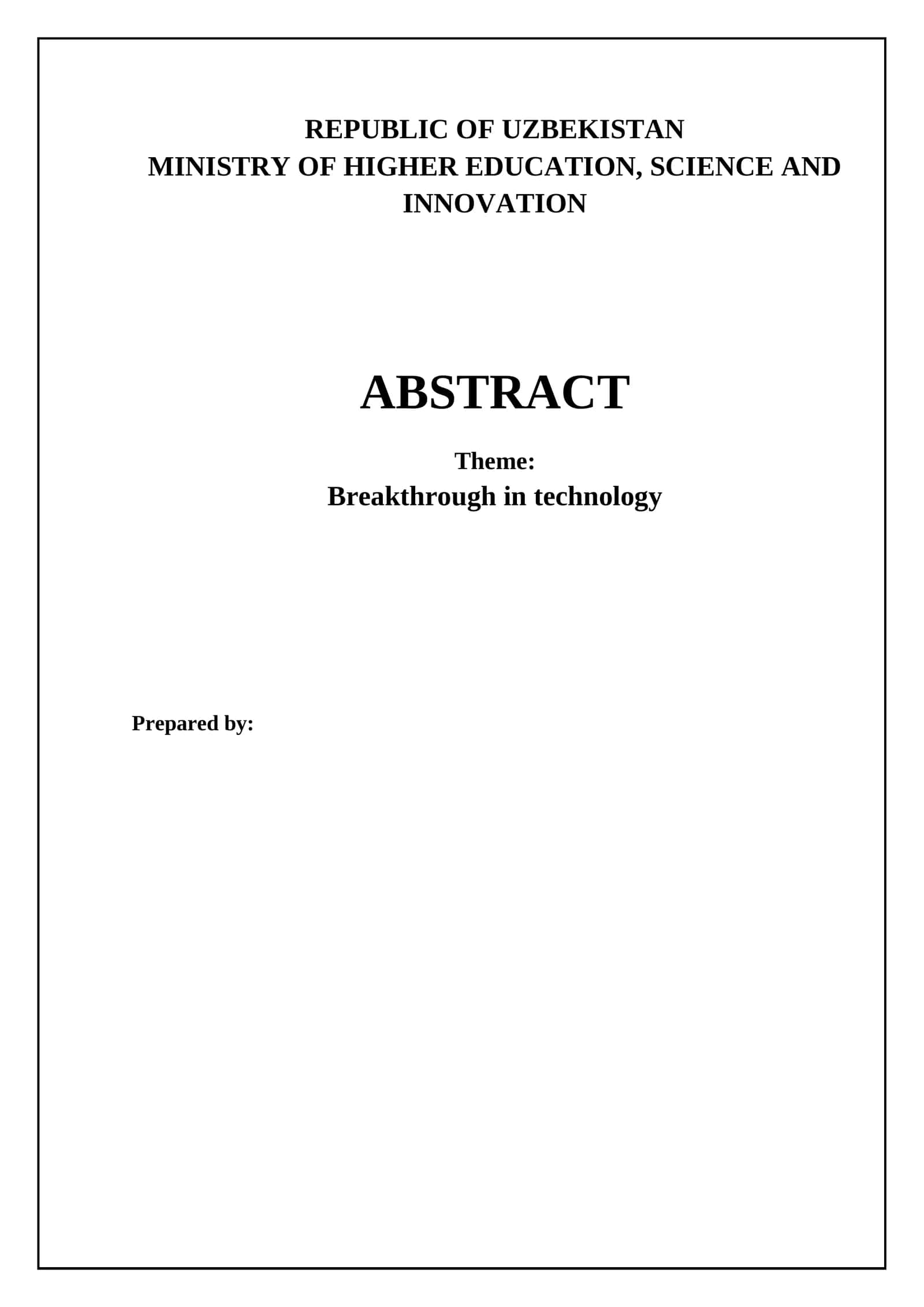 Breakthrough in Technology
