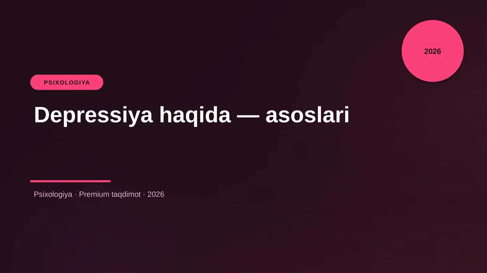 Depressiya haqida — asoslari