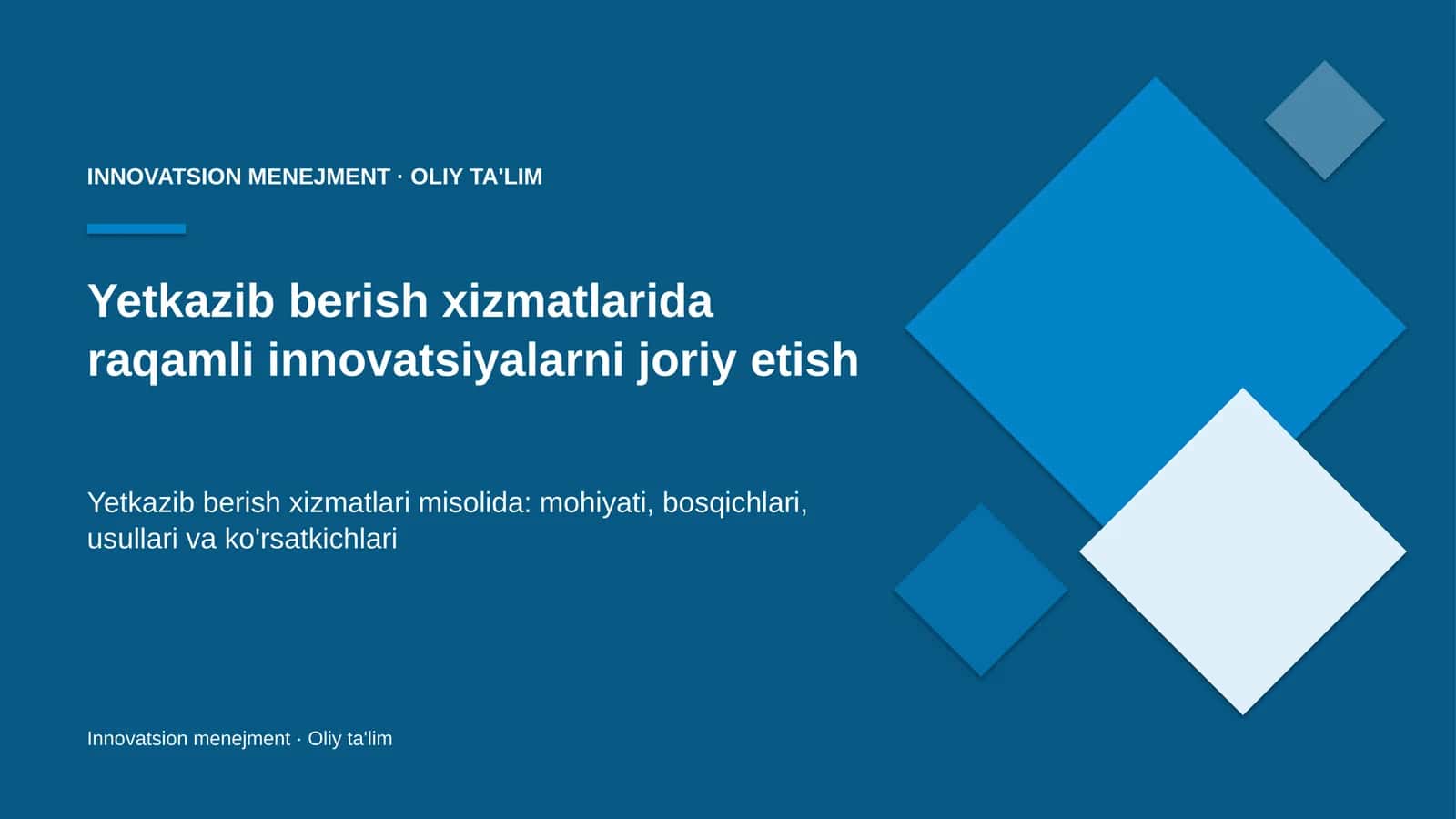 yetkazib berish xizmatlarida raqamli innovatsiyalarni joriy etish 7359