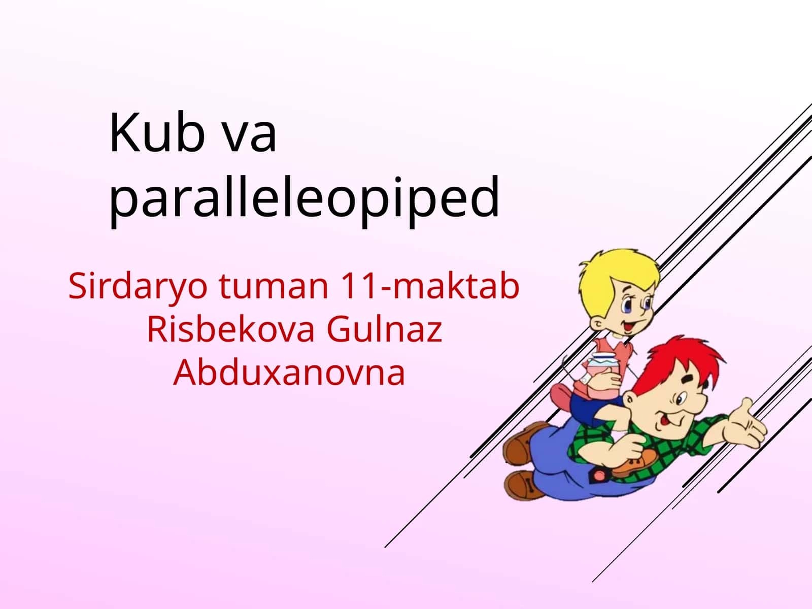 5-sinf Matematika fanidan Kub va parallelepiped hajmi dars taqdimot