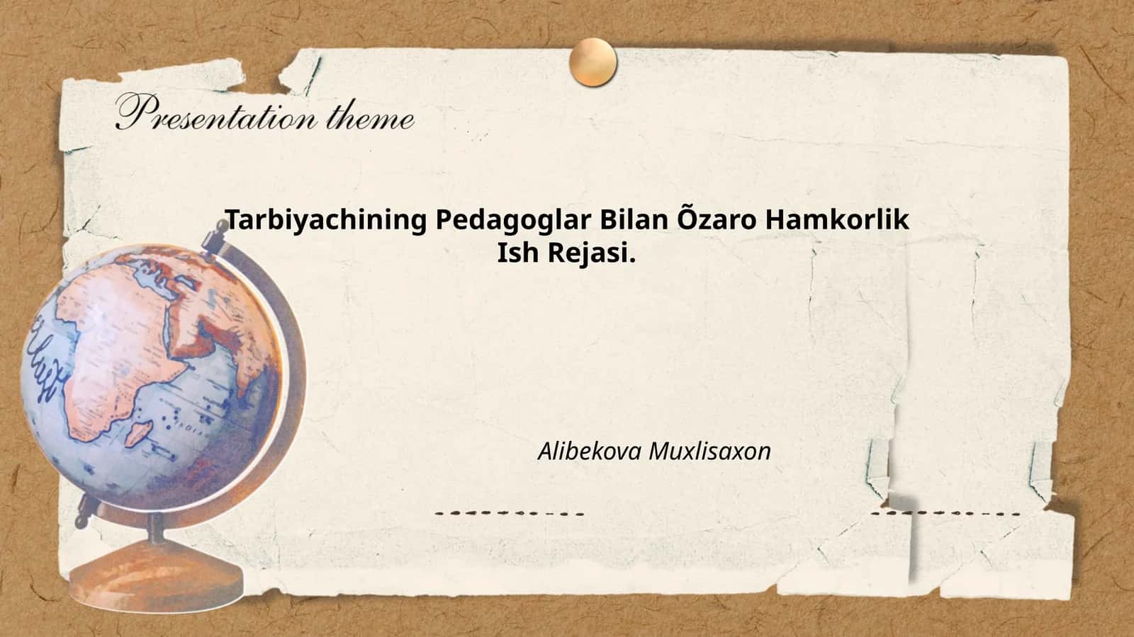 Tarbiyachining Pedagoglar Bilan Õzaro Hamkorlik Ish Rejasi