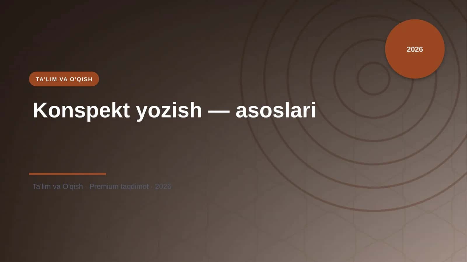Konspekt yozish — asoslari