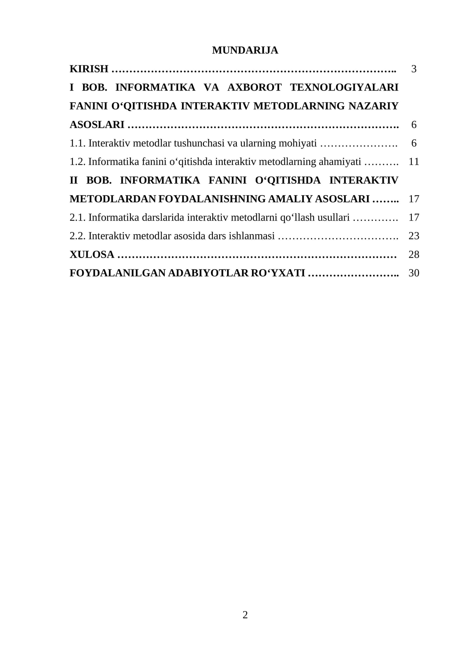 Informatika va axborot texnologiyalari fanini o‘qitishda interaktiv metodlardan foydalanish