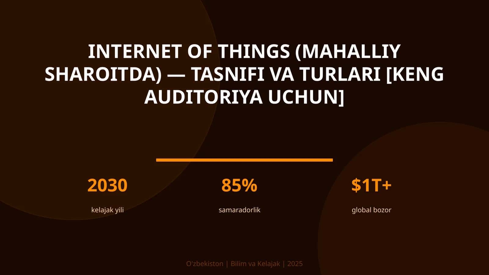 INTERNET OF THINGS (MAHALLIY SHAROITDA) — TASNIFI VA TURLARI [KENG AUDITORIYA UCHUN]