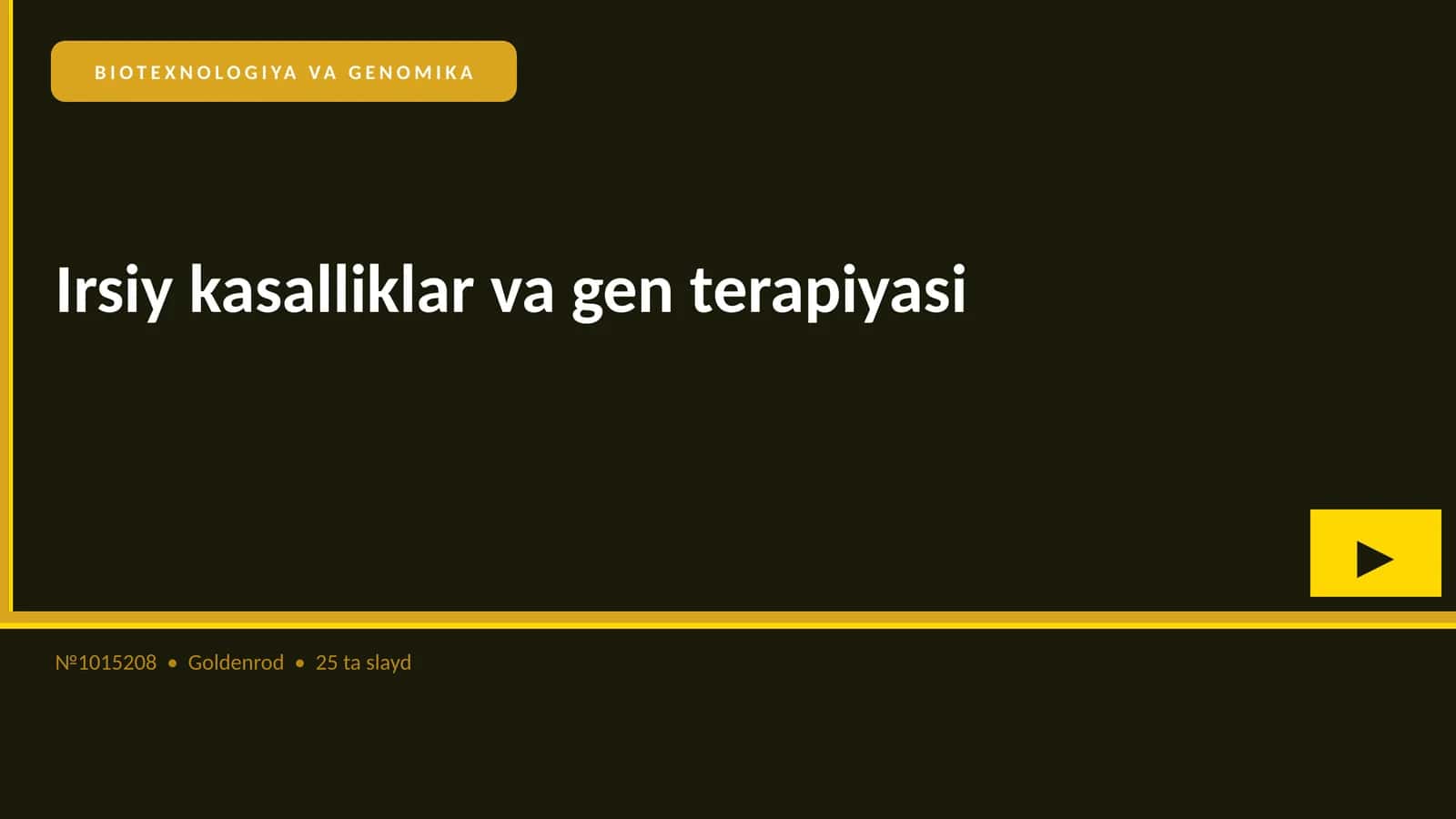 BIOTEXNOLOGIYA VA GENOMIKA