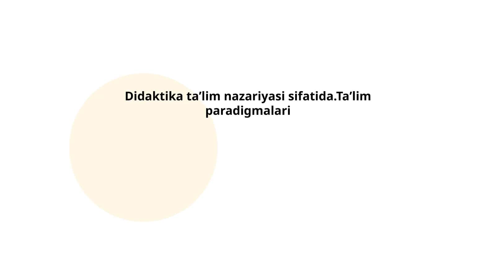Ta'lim paradigmalarining taʼrifi