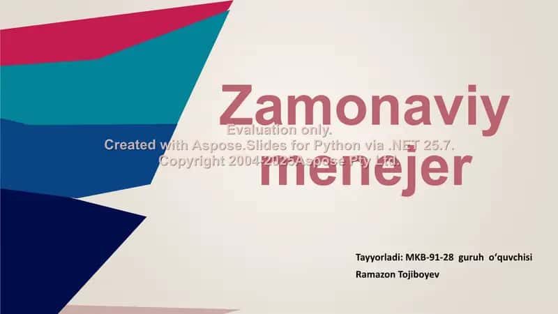 Zamonaviy menejer