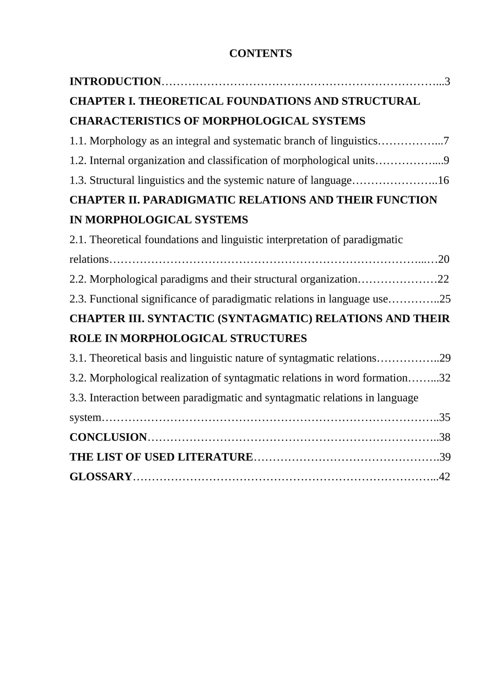 Paradigmatic and syntagmatic Relation in Morphological Systems