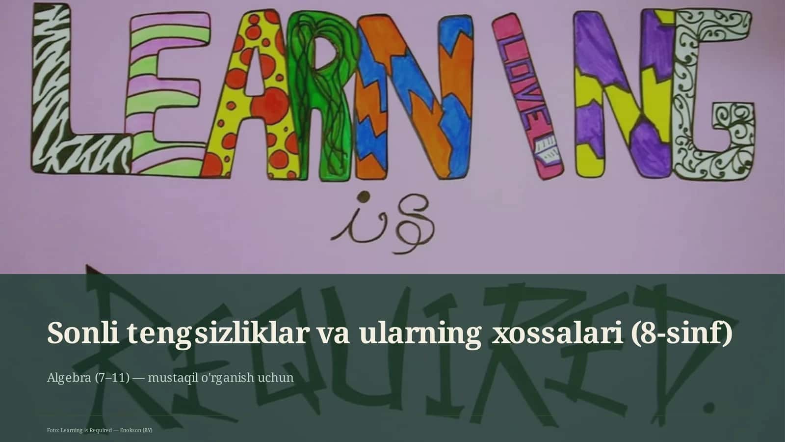 Sonli tengsizliklar va ularning xossalari (8-sinf)