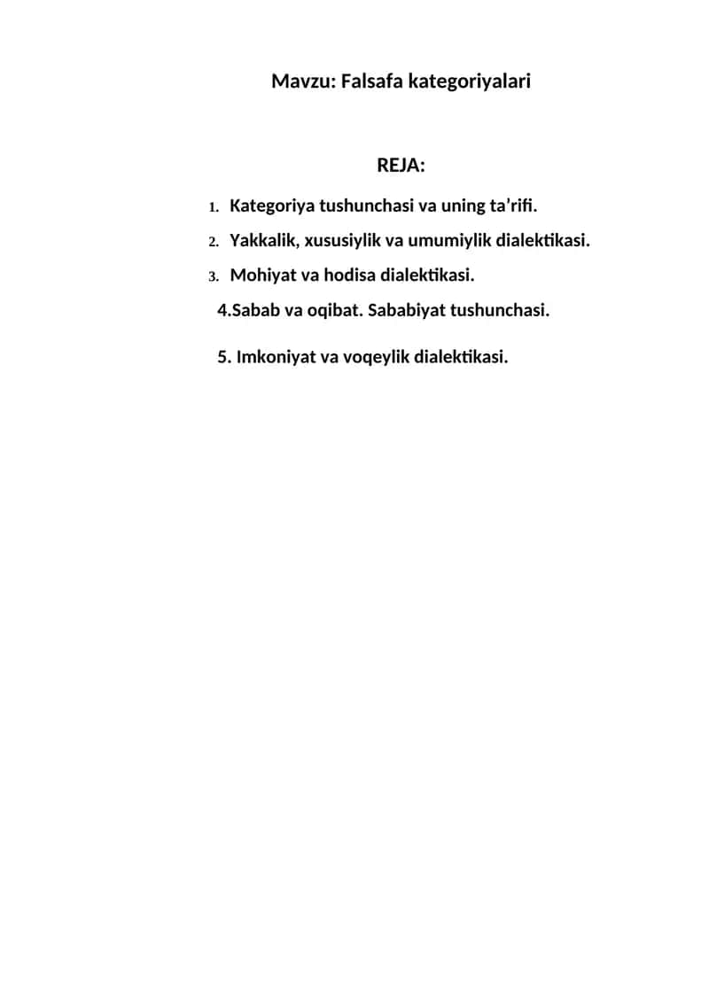 Falsafa Kategoriyalari