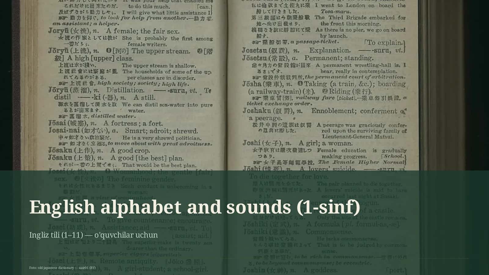 English alphabet and sounds (1-sinf)