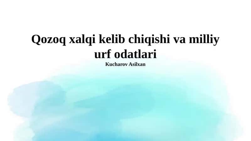 Qozog' xalqining kelib chiqishi