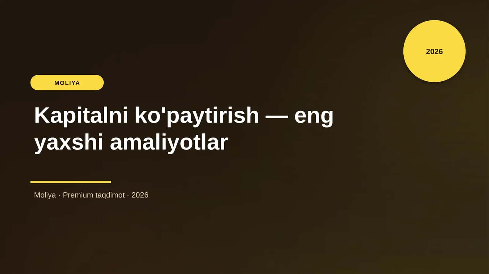 Kapitalni ko'paytirish — eng yaxshi amaliyotlar
