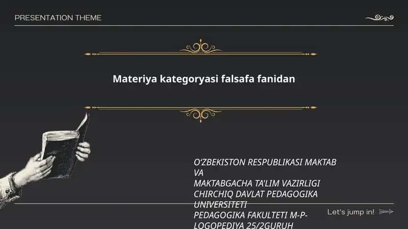 Materiya kategoryasi falsafa fanidan