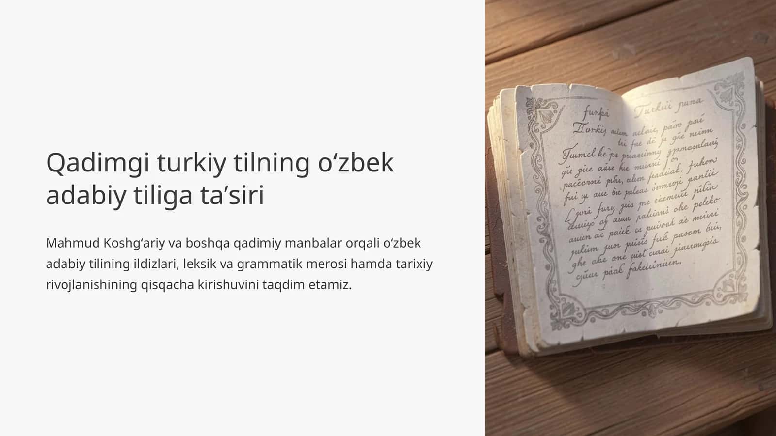 Qadimgi turkiy tilning oʻzbek adabiy  tiliga taʼsiri