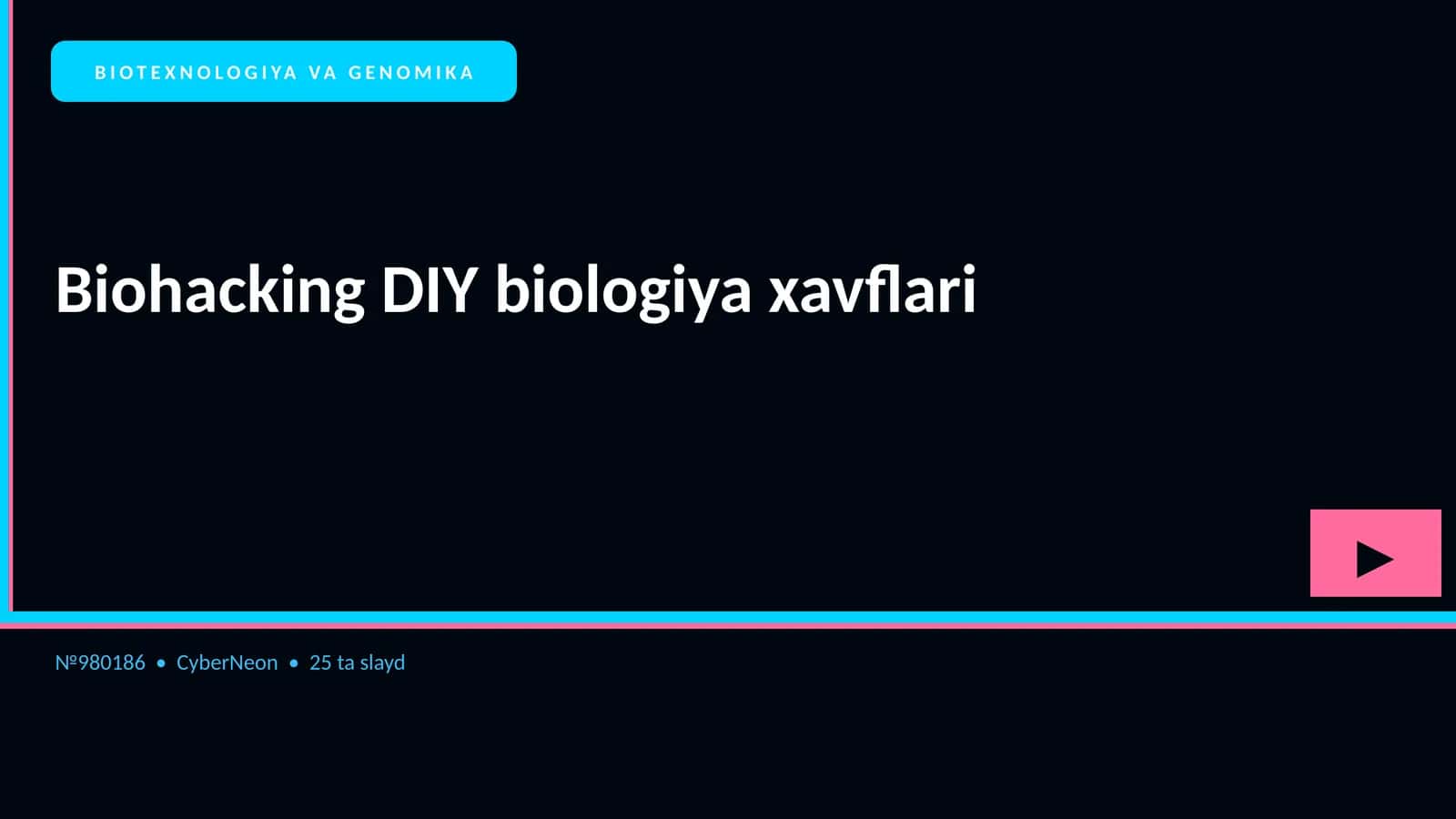 BIOTEXNOLOGIYA VA GENOMIKA