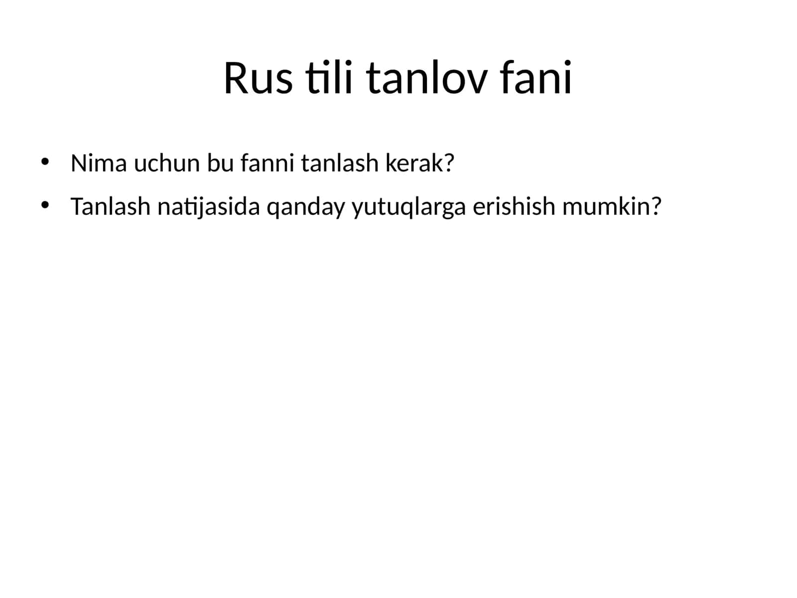 Metodika - Rus tilini o'qitish metodikasi