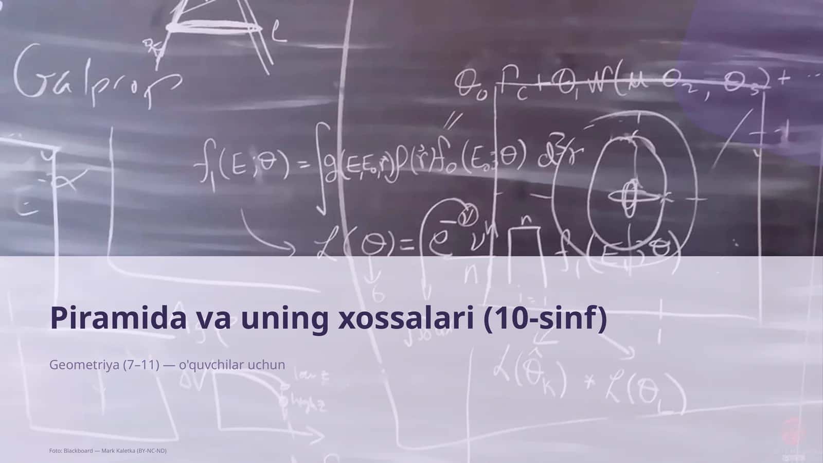 Piramida va uning xossalari (10-sinf)