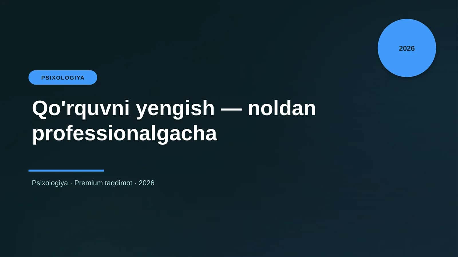 Qo'rquvni yengish — noldan professionalgacha