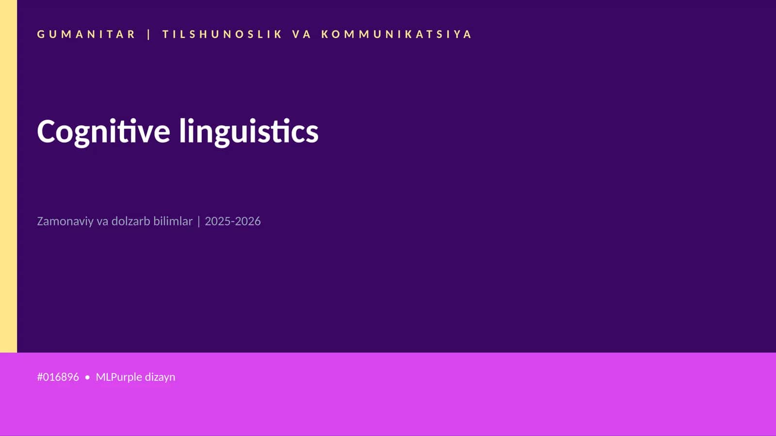Cognitive linguistics