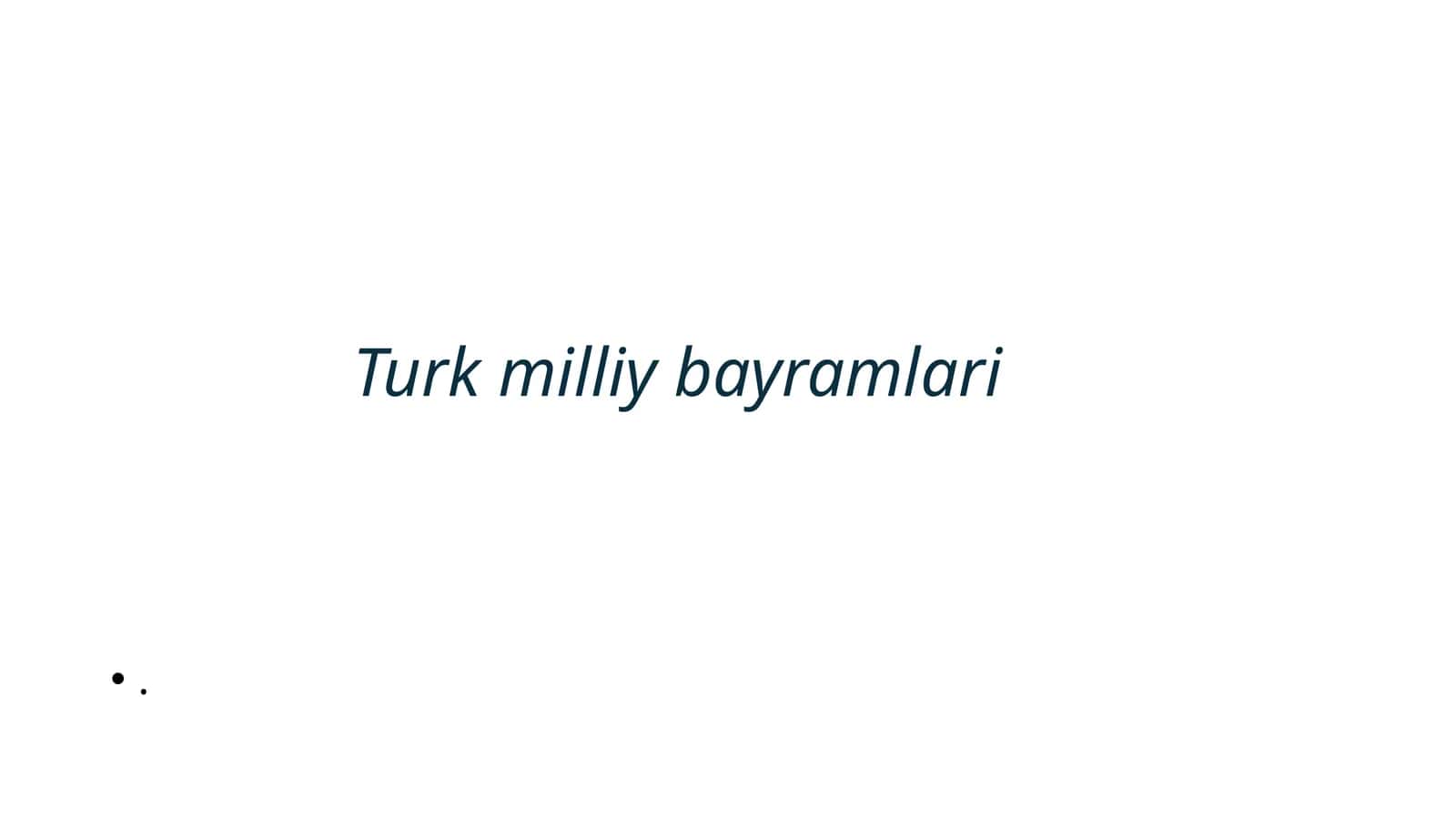 Turk milliy bayramlari