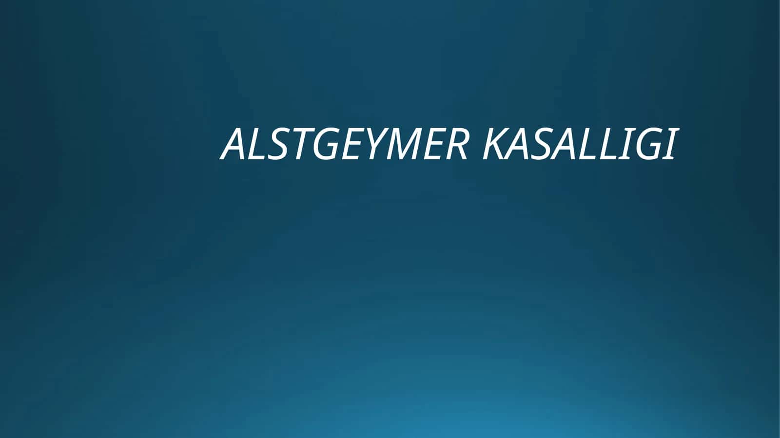 Alstgeymer kasalligi